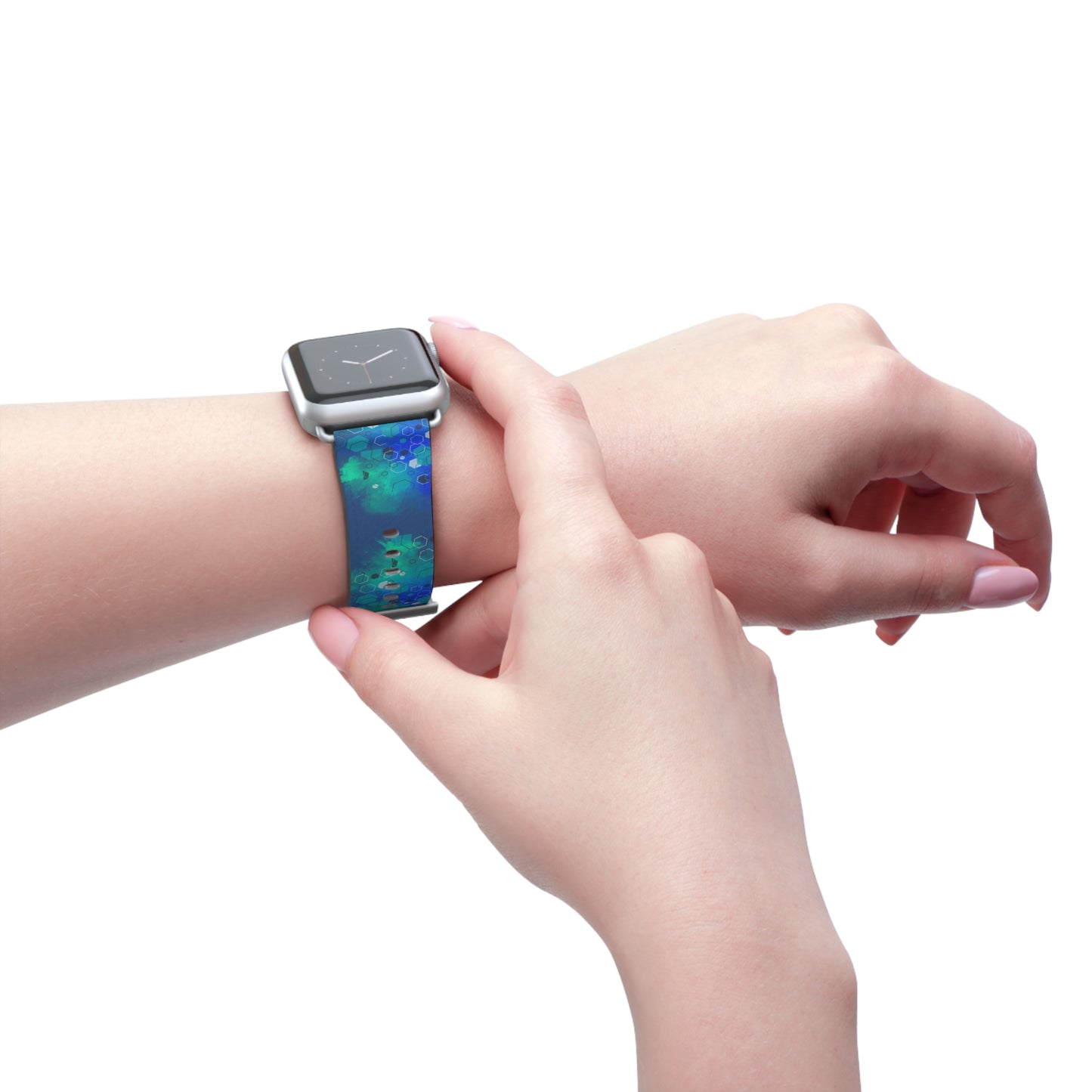 Apple Watch Band-Blue Geometric Design
