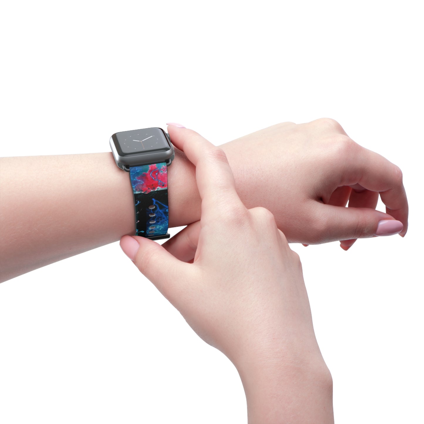 Apple Watch Band- Red & Blue Smoke Design