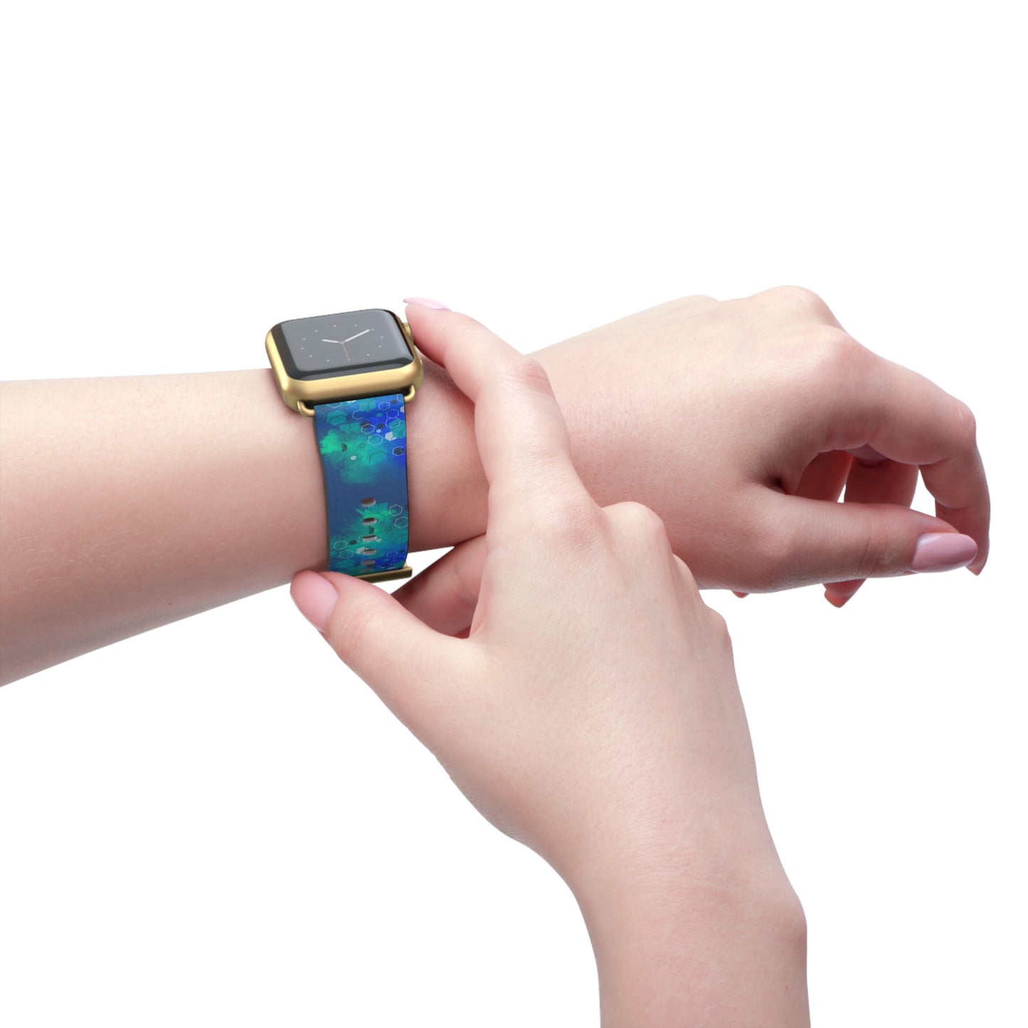 Apple Watch Band-Blue Geometric Design