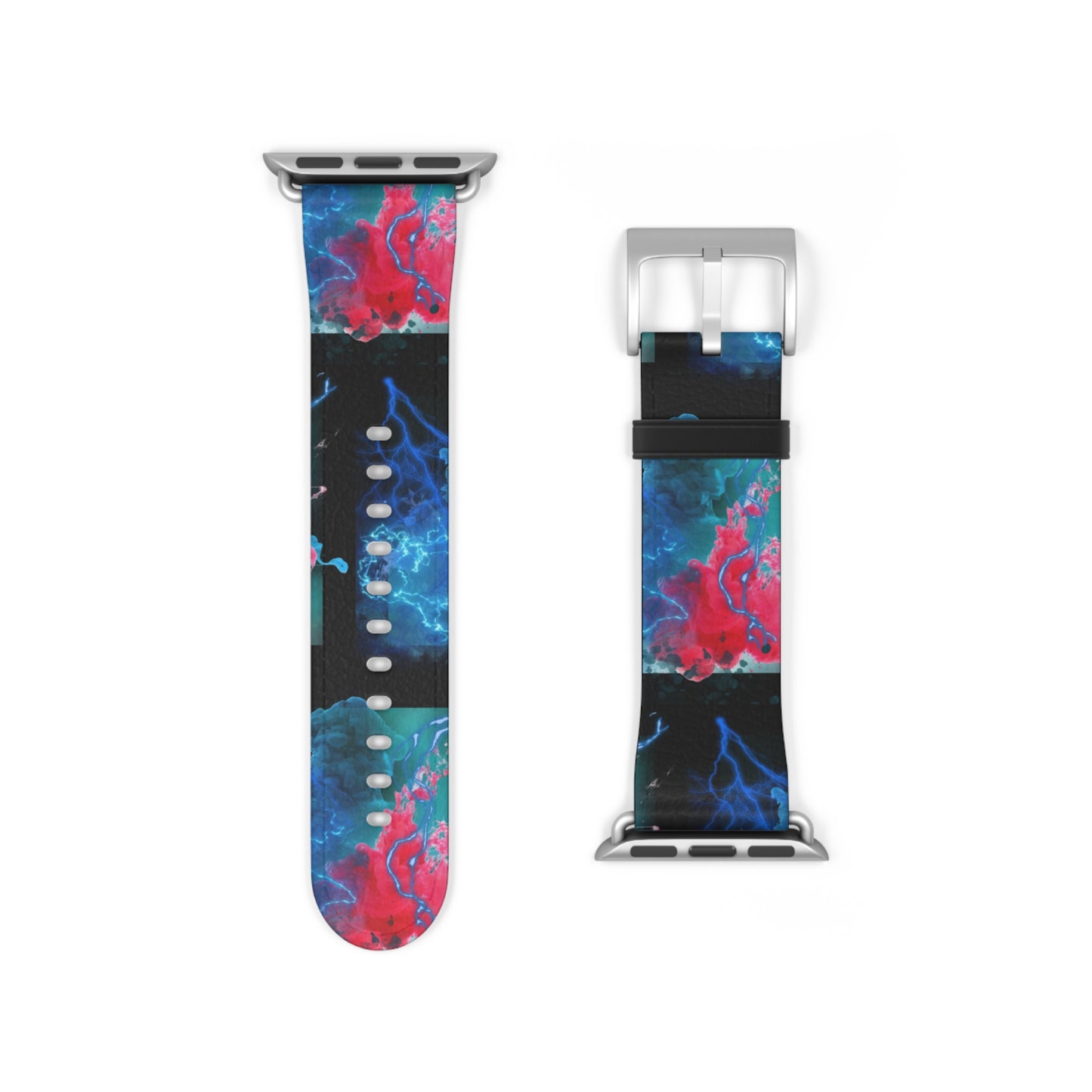 Apple Watch Band- Red & Blue Smoke Design
