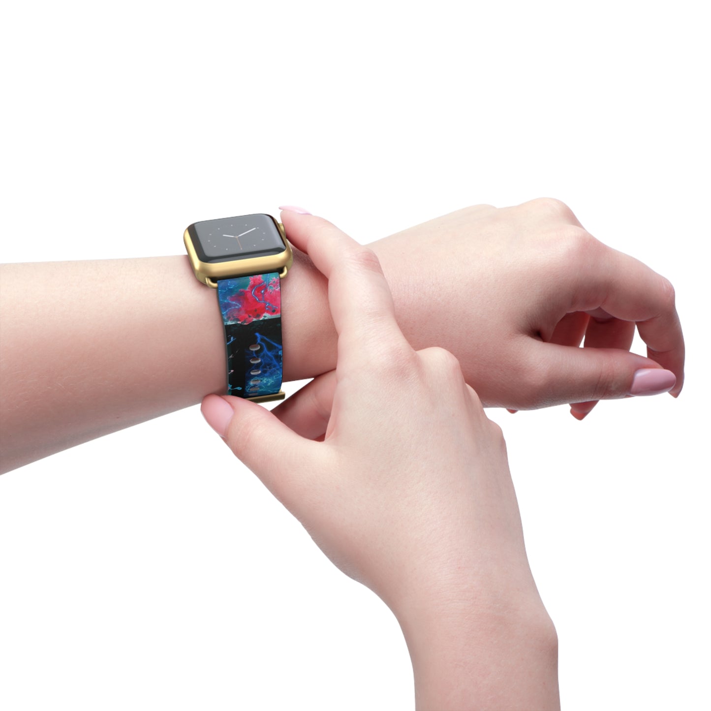 Apple Watch Band- Red & Blue Smoke Design