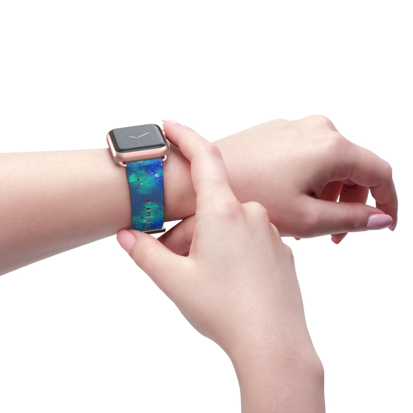 Apple Watch Band-Blue Geometric Design