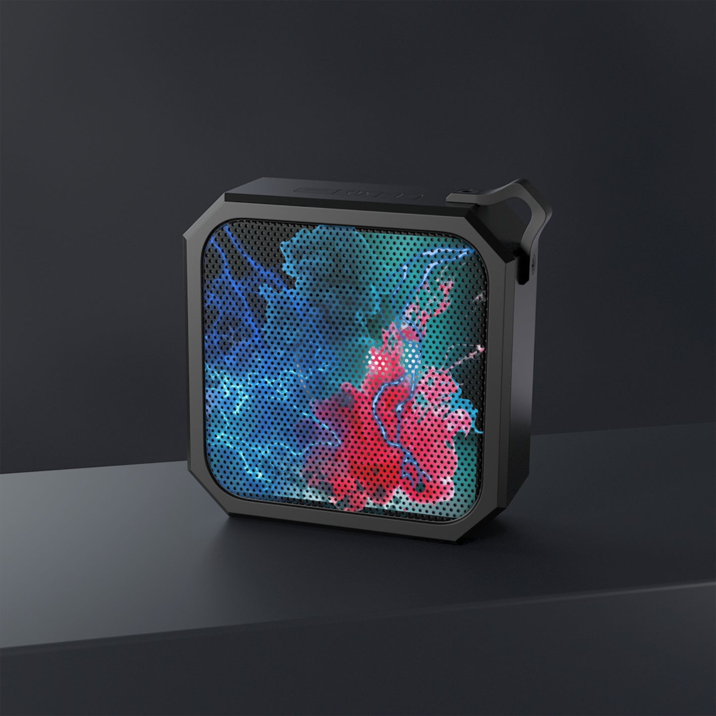Outdoor Bluetooth Speaker - Red & Blue Smoke Design