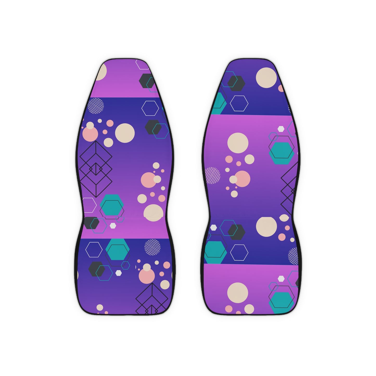 Car Seat Covers-Purple Geometric Circles Design