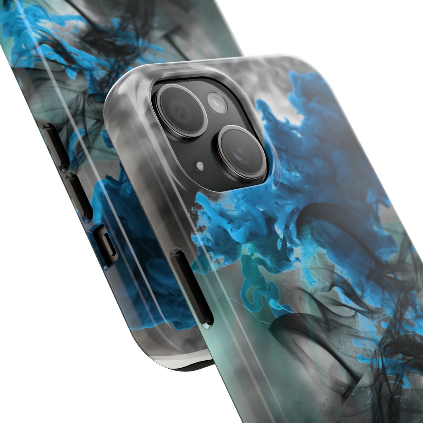 Tough Phone Case with Blue Smoke Design