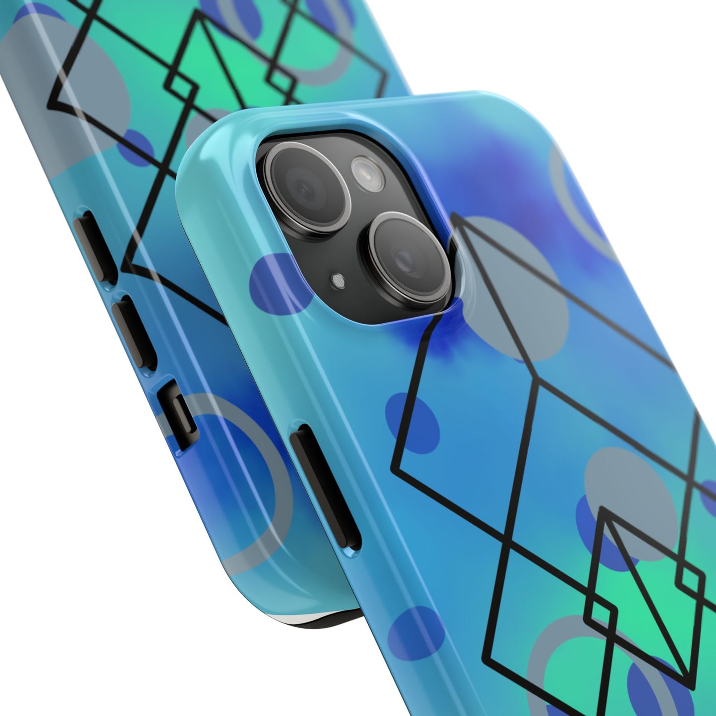Tough Phone Case - Durable Protection with Vibrant Geometric Diamonds Design