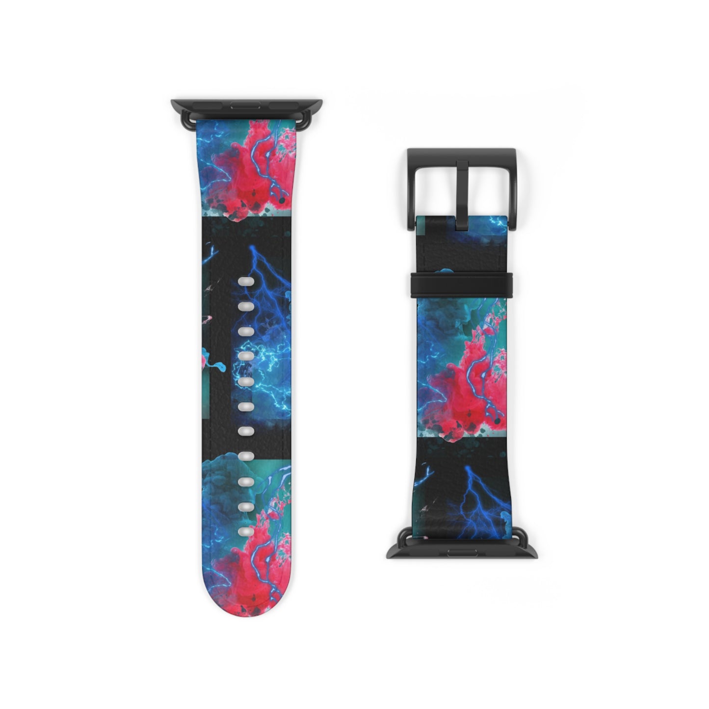 Apple Watch Band- Red & Blue Smoke Design