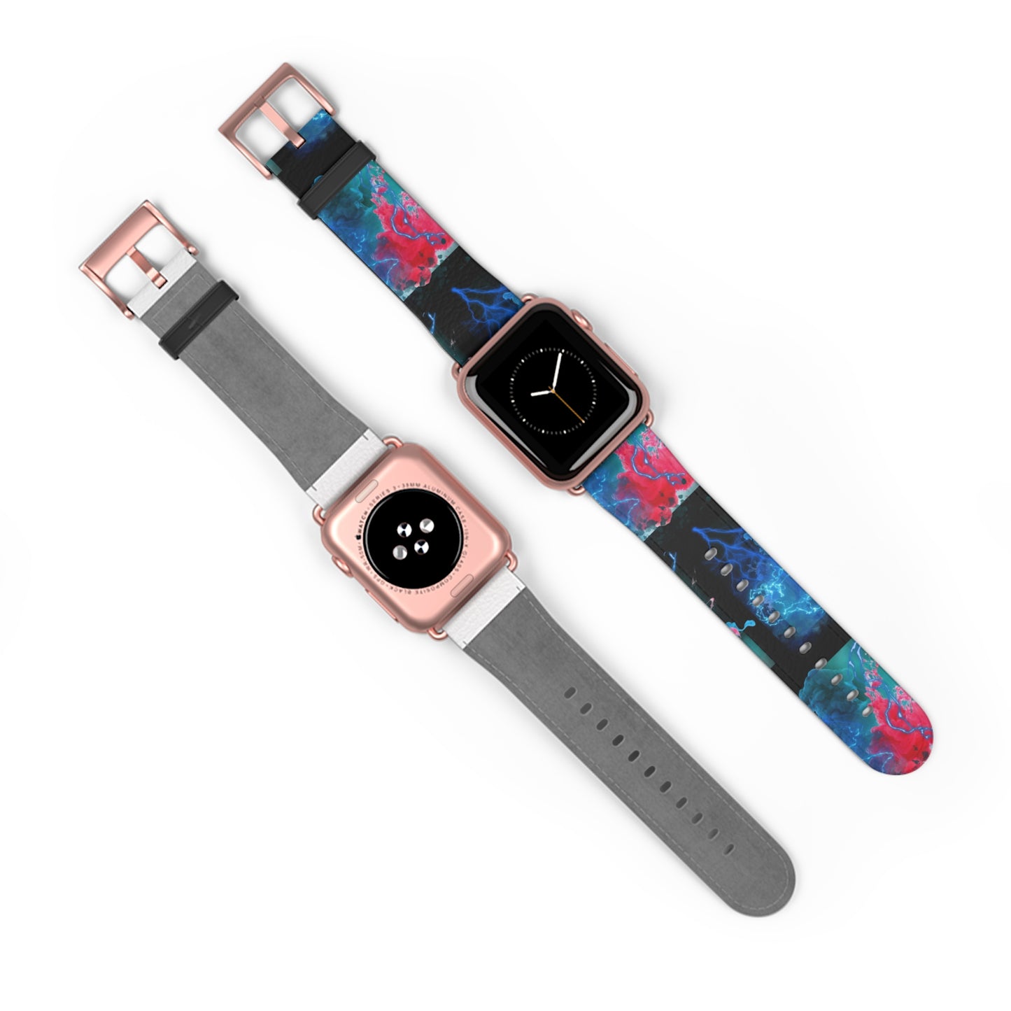 Apple Watch Band- Red & Blue Smoke Design