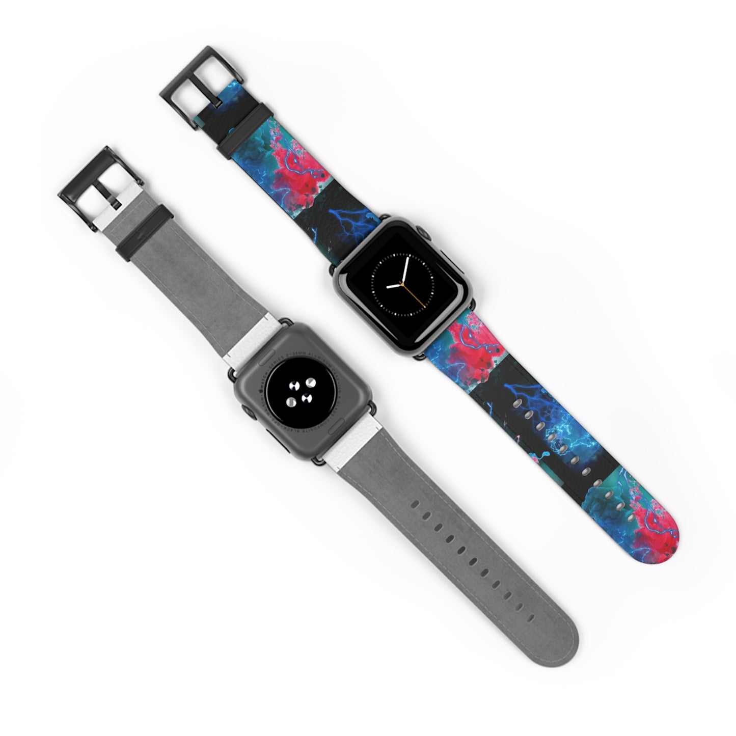 Apple Watch Band- Red & Blue Smoke Design