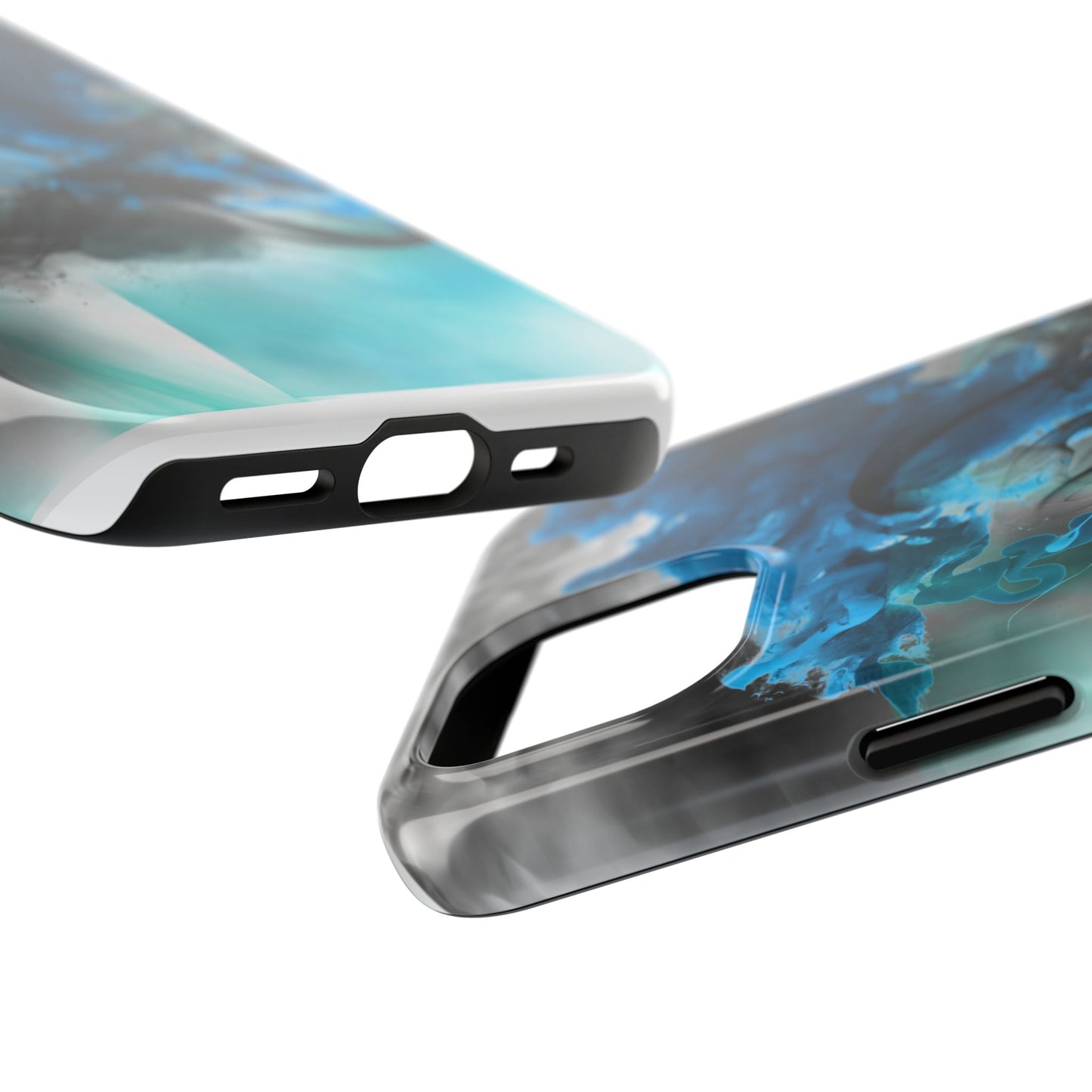 Tough Phone Case with Blue Smoke Design