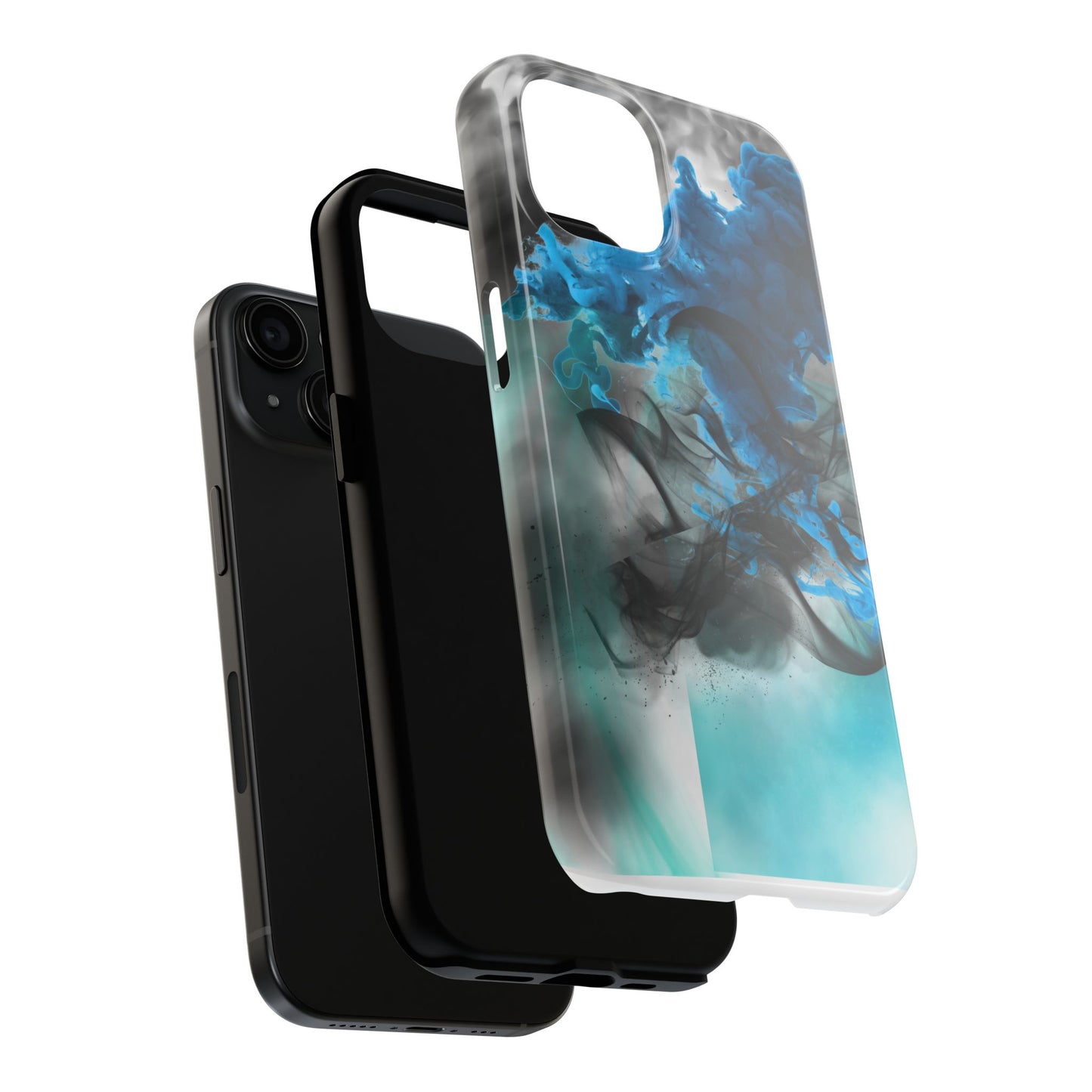 Tough Phone Case with Blue Smoke Design