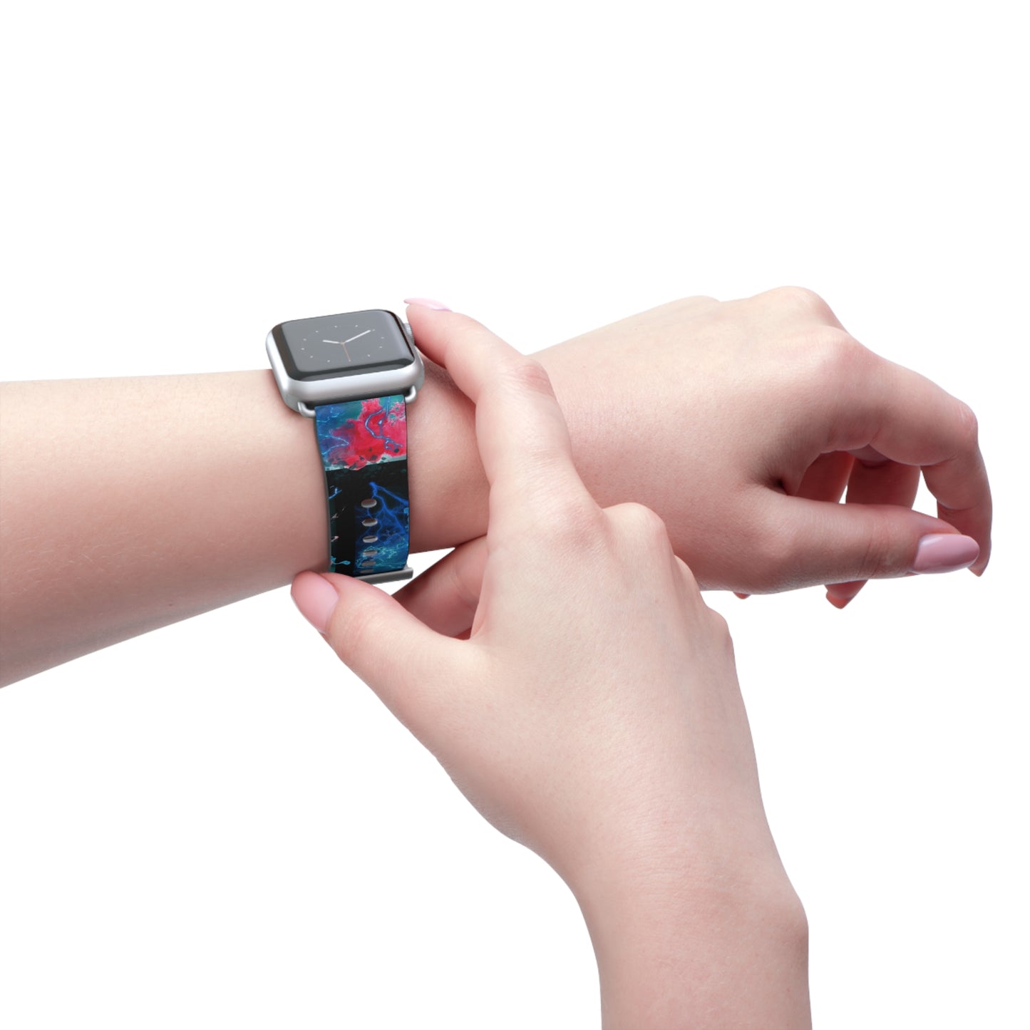 Apple Watch Band- Red & Blue Smoke Design