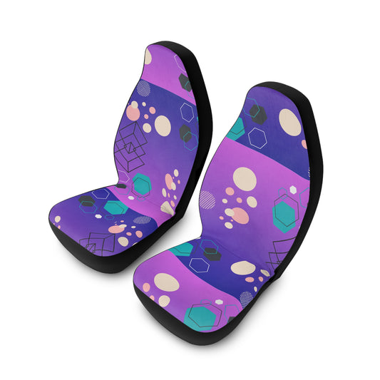 Car Seat Covers-Purple Geometric Circles Design