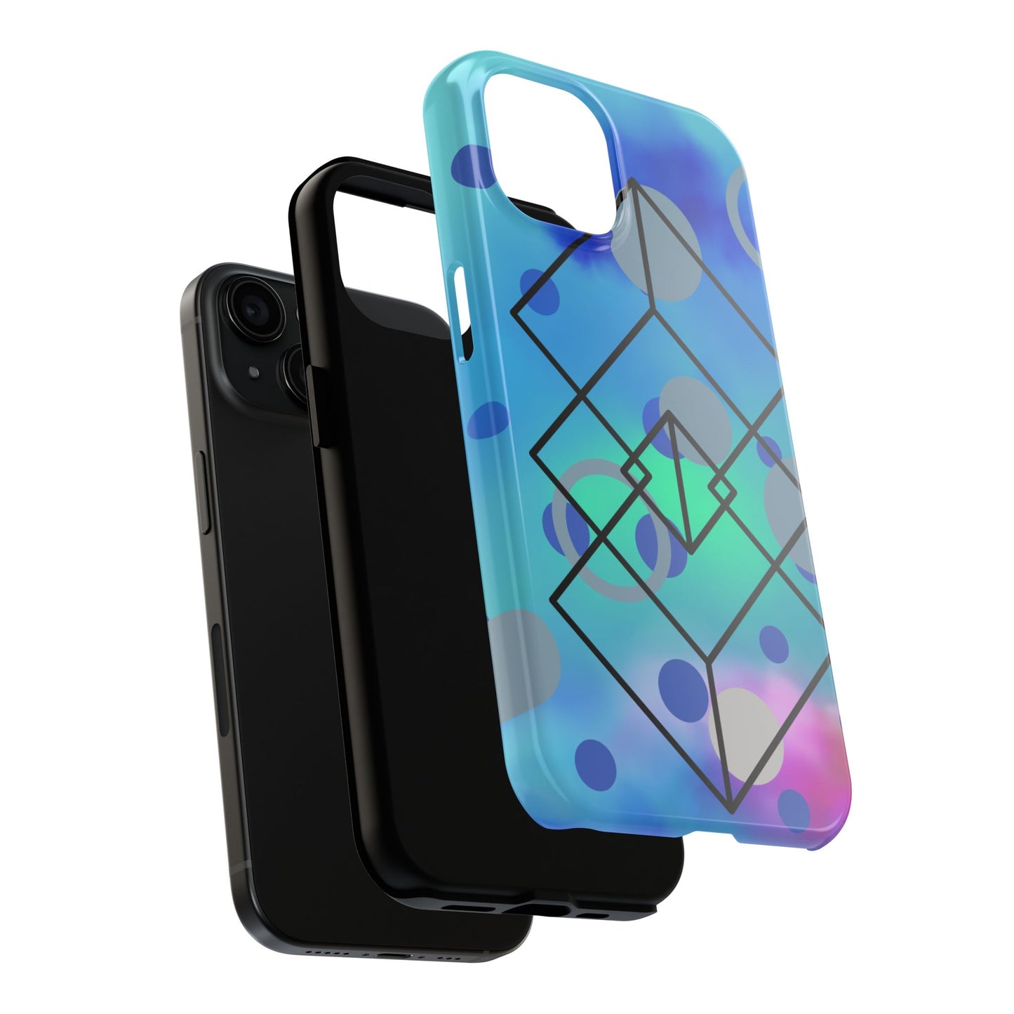 Tough Phone Case - Durable Protection with Vibrant Geometric Diamonds Design
