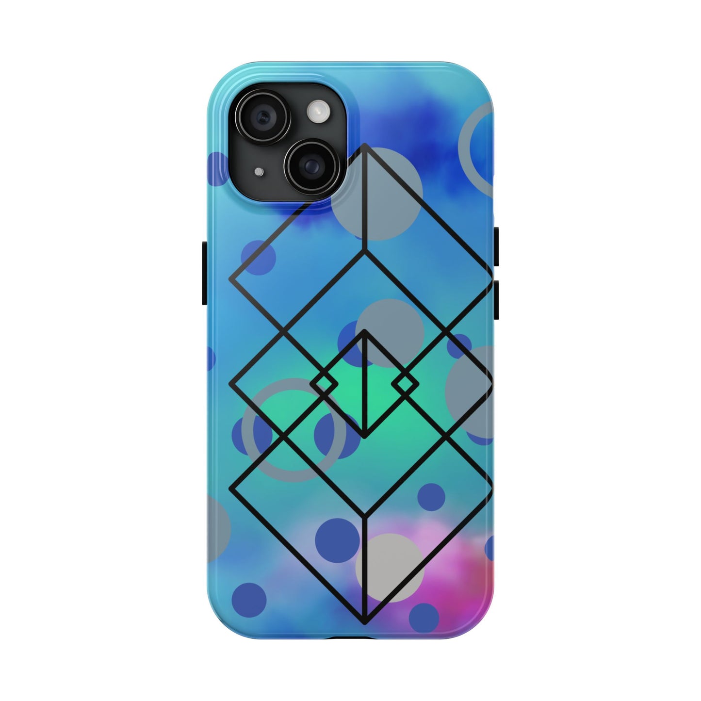 Tough Phone Case - Durable Protection with Vibrant Geometric Diamonds Design