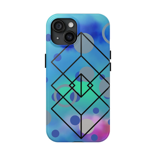 Tough Phone Case - Durable Protection with Vibrant Geometric Diamonds Design