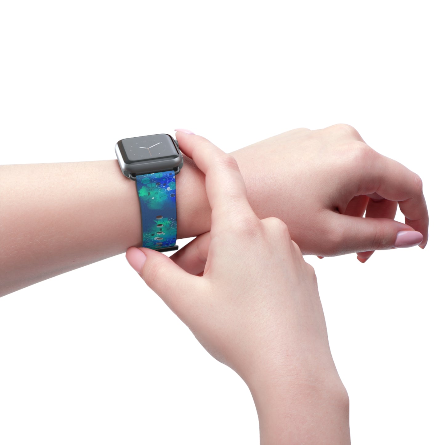 Apple Watch Band-Blue Geometric Design