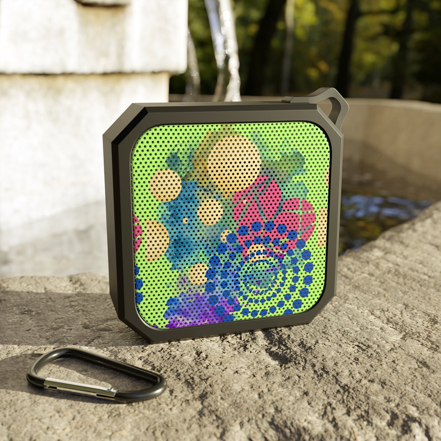 Bluetooth Speaker Portable Outdoor Speaker-Neon Green Spiral Design