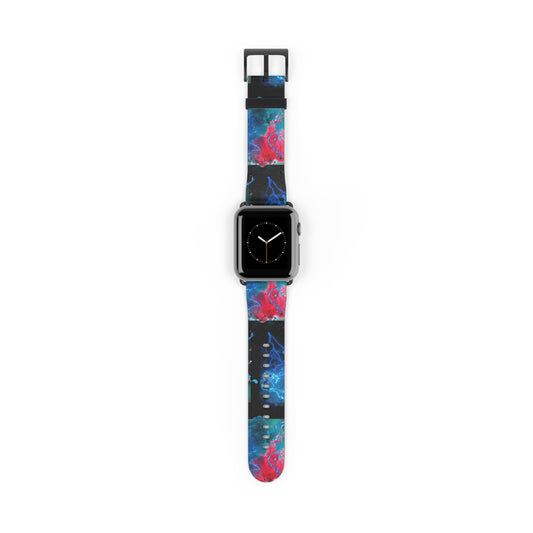 Apple Watch Band- Red & Blue Smoke Design