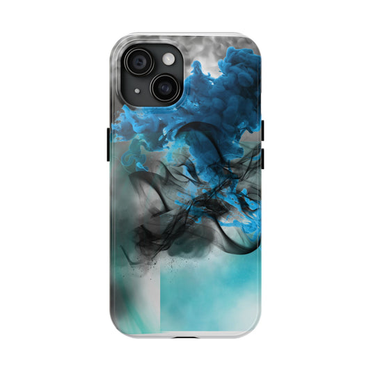 Tough Phone Case with Blue Smoke Design