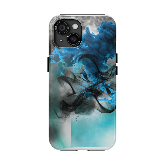 Tough Phone Case with Blue Smoke Design